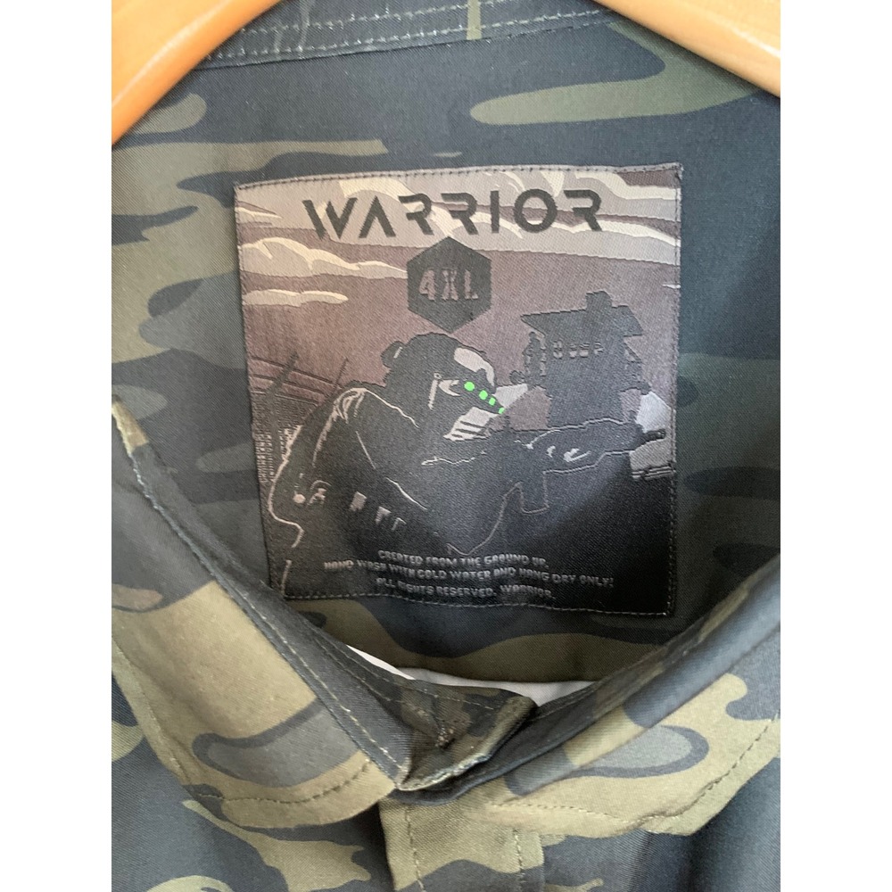 Warrior Company 4XL Dark Camouflage Short Sleeve Button Down Shirt Stretch Camo - Picture 3 of 6